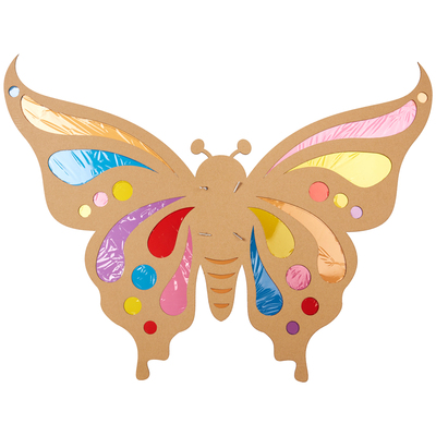 户外镂春天空蝴蝶翅膀光影手工