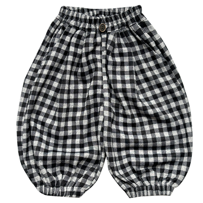 男童裤子新款格子秋冬韩版灯笼裤