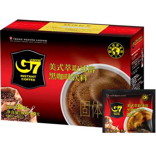 【自营】中原G7黑咖啡美式意式速溶黑咖啡越南进口咖啡多规格选择