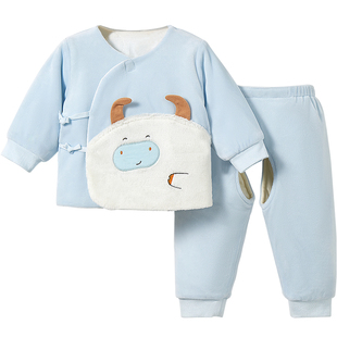 新生婴儿衣服春秋冬初生0薄夹棉3月保暖棉衣分体冬装套装宝宝棉服