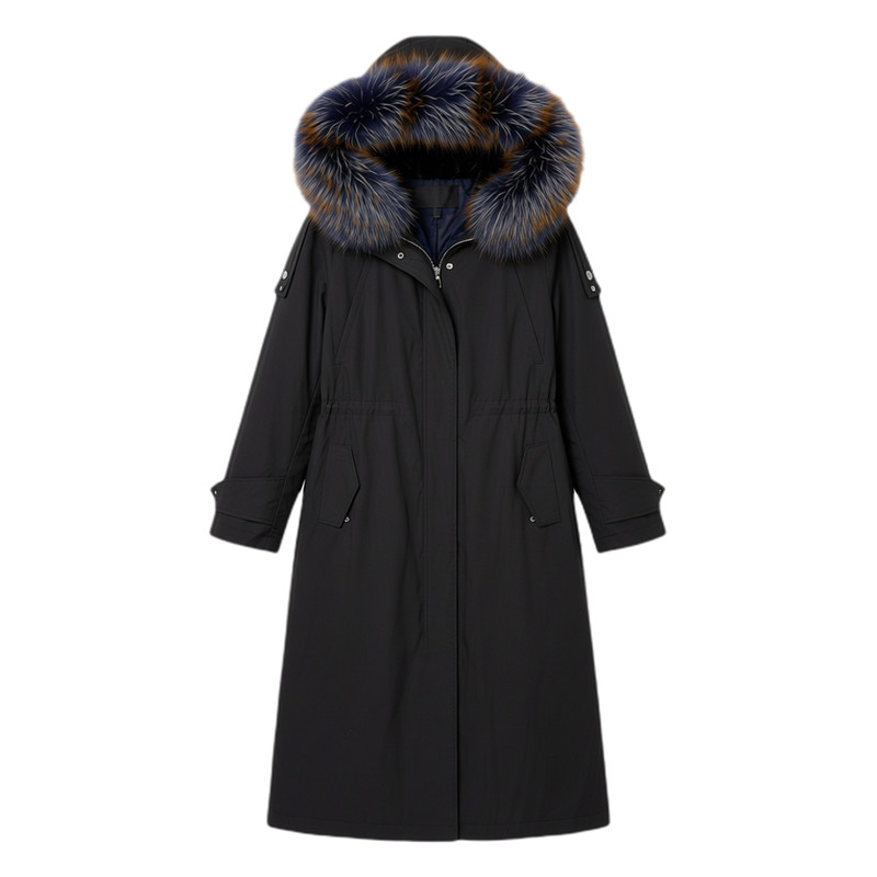 衣莎美诺冬季貉子毛派克服女款