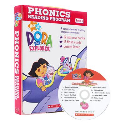 进口英文原版 Dora The Explorer Phonics Reading Programe Pack #3 with CD 爱探险的朵拉 和朵拉一起学自然拼读