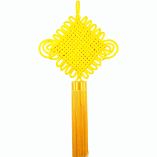 中国结挂件黄色流苏手工装饰过年装饰挂饰高档福字玄关客厅大号小