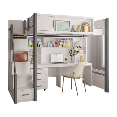 儿童床带书桌组合床一体