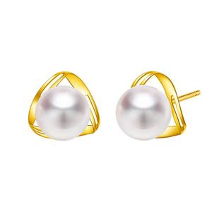 Meluxe美奈18K金akoya海水珍珠耳钉女强光气质高级感新年礼物