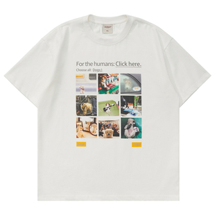 Mentmate 26SS 小众韩版九宫格小狗印花T恤衫男女情侣休闲短袖tee