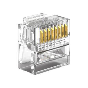 五5类8P8C网线扁平短体水晶头RJ45接口CAT5镀金八芯电脑网络千兆