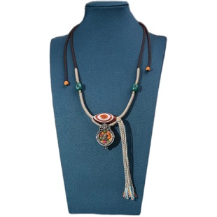 手编绳药师红天眼天珠老师傅纯手工打磨尺寸30×15毫米搭配嘎乌盒