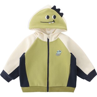 儿童外套冬季男童加绒加厚保暖新年服女童秋冬季开衫卫衣宝宝上衣