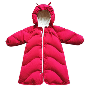 婴儿宝宝外出羽绒披风抱被羽绒服连体衣幼儿男女防风斗篷保暖加厚