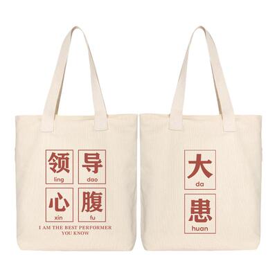 秀洛领导心腹大患上班族手提袋时尚单肩帆布袋小众设计感购物袋
