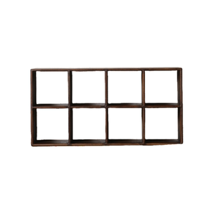 进口胡桃木格子柜书柜自由组合收纳柜落地书柜实木书架电视柜