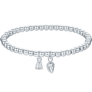 六桂福珠宝S990纯银手串女莲蓬两世欢银手链小清新新年情人节礼物