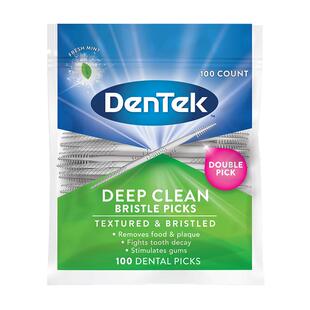 进口Dentek德泰克牙线棒150支X3包家庭装 剔牙签牙线三重清洁清新