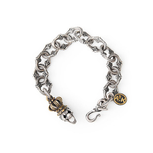 Arthur.K 道化师系列手工做旧925银环·生皇冠骷髅小丑手链限量