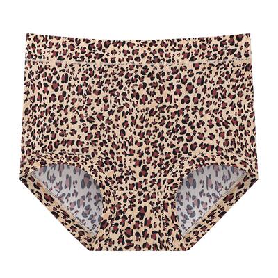 中腰豹纹印花收腹裤性惑纯棉冰丝