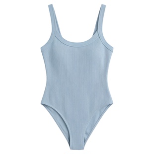 Solid Color Slim Fit Sling Bodysuit纯色修身内搭吊带连体衣女