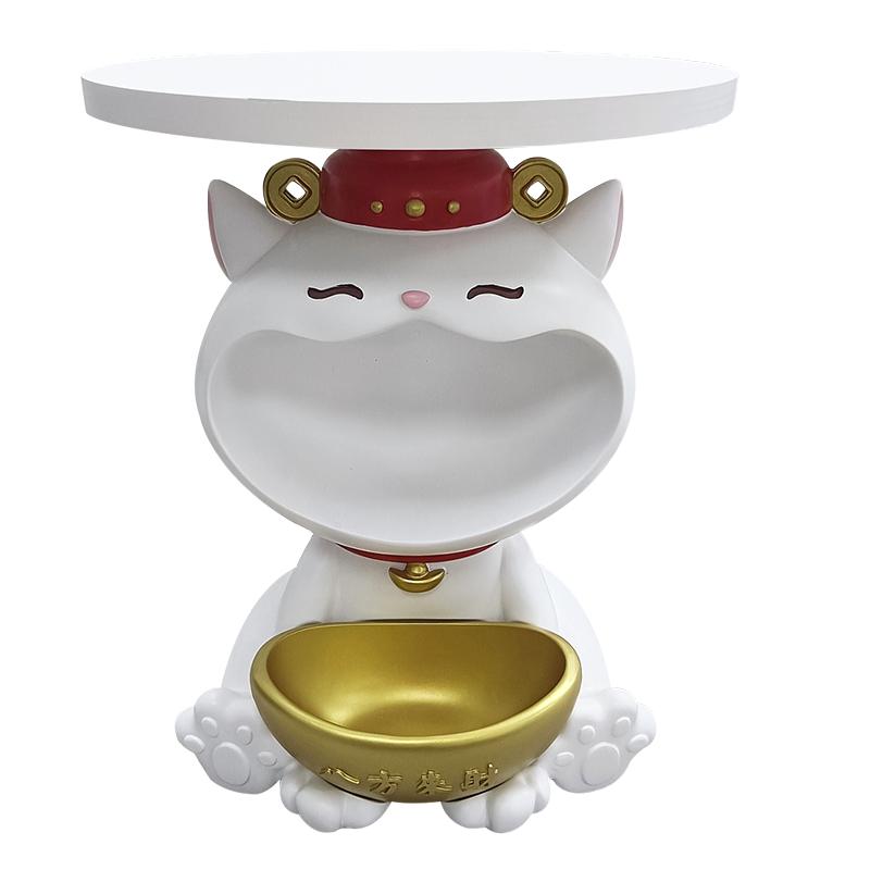 招财猫落地摆件收纳边几家居装饰
