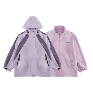 女童冬季冲锋衣2025新款女孩子秋冬加厚大童洋气三合一可拆卸外套