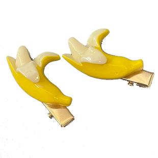 可爱仿真水果香蕉食物迷你小号发夹发卡子儿童侧边刘海发饰品少女