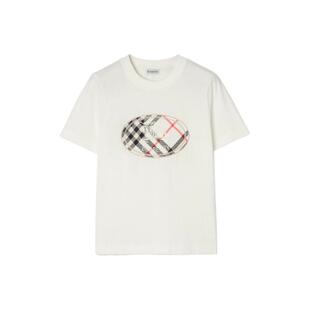 【新款】BURBERRY女装 格纹骑士印章棉质 T 恤衫 81280581