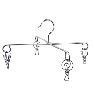 304不锈钢十字裤架4夹8夹折叠防风衣架牛仔裤裙子裤夹晾晒神器