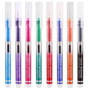 白雪直液式走珠笔彩色中性笔速干针管学生用彩笔黑色红蓝绿色水性笔套装做笔记专用手帐签字直液式水笔T1166C