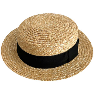 经典好搭麦秆帽~韩国儿童草帽男童夏季大帽檐女草编宝宝帽子凉帽