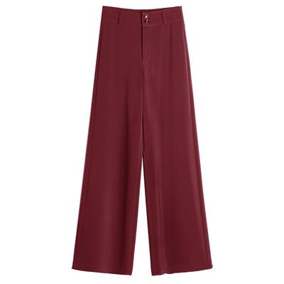 垂顺坠感后腰松紧高腰阔腿裤舞裤