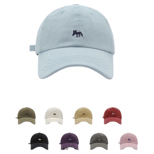 可爱小狐狸刺绣棒球帽子百搭女大头围显脸小春夏韩版时尚鸭舌帽男