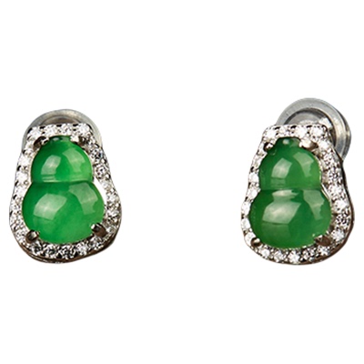 七彩云南冰种葫芦耳饰