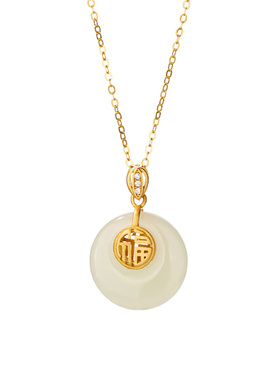 天然和田玉吊坠纯银项链女款2025新款轻奢小众锁骨链母亲节礼物女