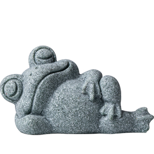 创意中式青砂石青蛙茶宠摆件家居客厅桌面鱼缸盆栽园艺造景装饰品
