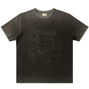 VTG系列做旧水洗深灰245克32支双纱过期专利短袖T恤 MBBCAR窄幅