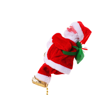 会爬绳子的圣诞老人爬绳电动儿童玩具礼物圣诞节装饰倒立爬梯爬珠