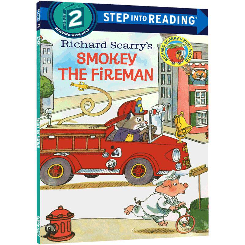 预售英文原版绘本分级阅读绘本 Richard Scarry's Smokey the Fireman Step Into Reading 消防员Smokey兰登书屋斯凯瑞故事书