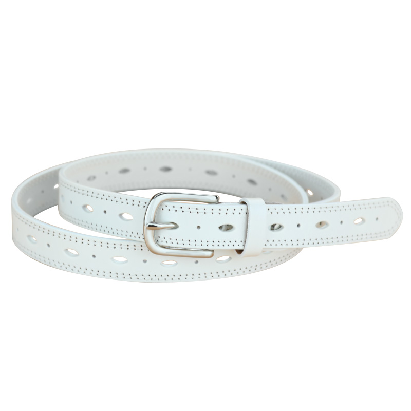 皮带女真皮头层牛皮白色镂空腰带时尚百搭夏季装饰配裙子牛仔裤带