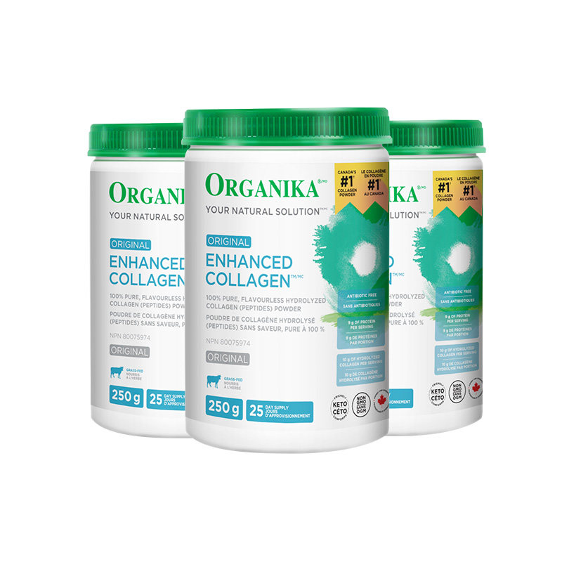 【基础3件装】Organika增强胶原蛋白肽美颜小分子牛胶精华250g*3