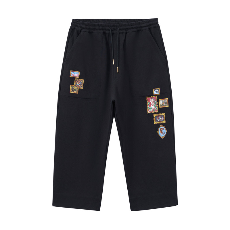 ONIARAI/鬼洗26春季泥棒蓝马年画框艺术宽版八分针织裤男 N540185