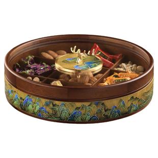 九宫格实木干果盒客厅茶几家用精致水果盘轻奢高档坚果零食摆放盘