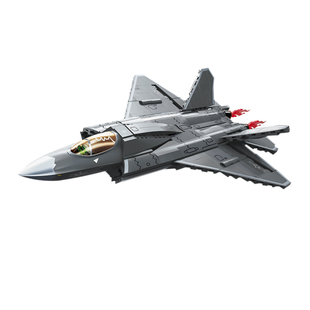 歼35舰载版战斗机拼装积木军事系列玩具大国重器男孩益智模型礼物