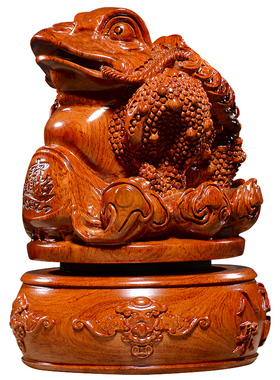 刺史花梨木雕三摆件金蝉商务送礼