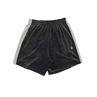 素然AnKoRau 安高若夏季女士柔软舒适涤纶丝绒黑色宽松休闲裤短裤