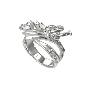 BOONEE秩序系列绳结麦穗宽戒指小众设计轻奢时尚高级感个性食指戒