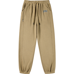 ecko红犀牛  束脚针织加绒保暖刺绣卫裤2025冬季新款休闲运动长裤