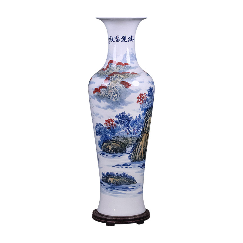鸿运当头手绘陶瓷大花瓶景德镇客花瓶