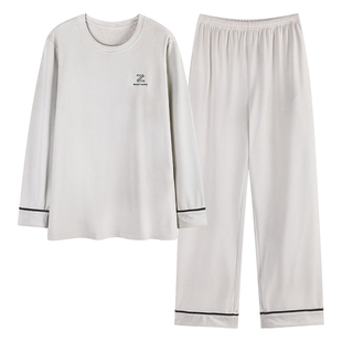 芬腾可安保暖睡衣男款秋冬季海岛绒加厚男士套头家居服加绒珊瑚绒