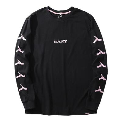 长袖T恤滑板街头圆领宽松适用