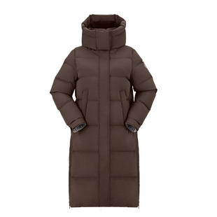 黑冰中长款羽绒服女 新款冬季700蓬羽绒服女长款鹅绒服加厚8543