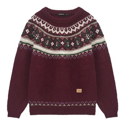 费尔岛针织开衫UNVESNO高领